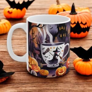 Jack of Lantern Halloween Mug - Spooky Pumpkin Design - Perfect for Fall Beverages and Halloween Decor - Mug for Coffee or Tea Lovers